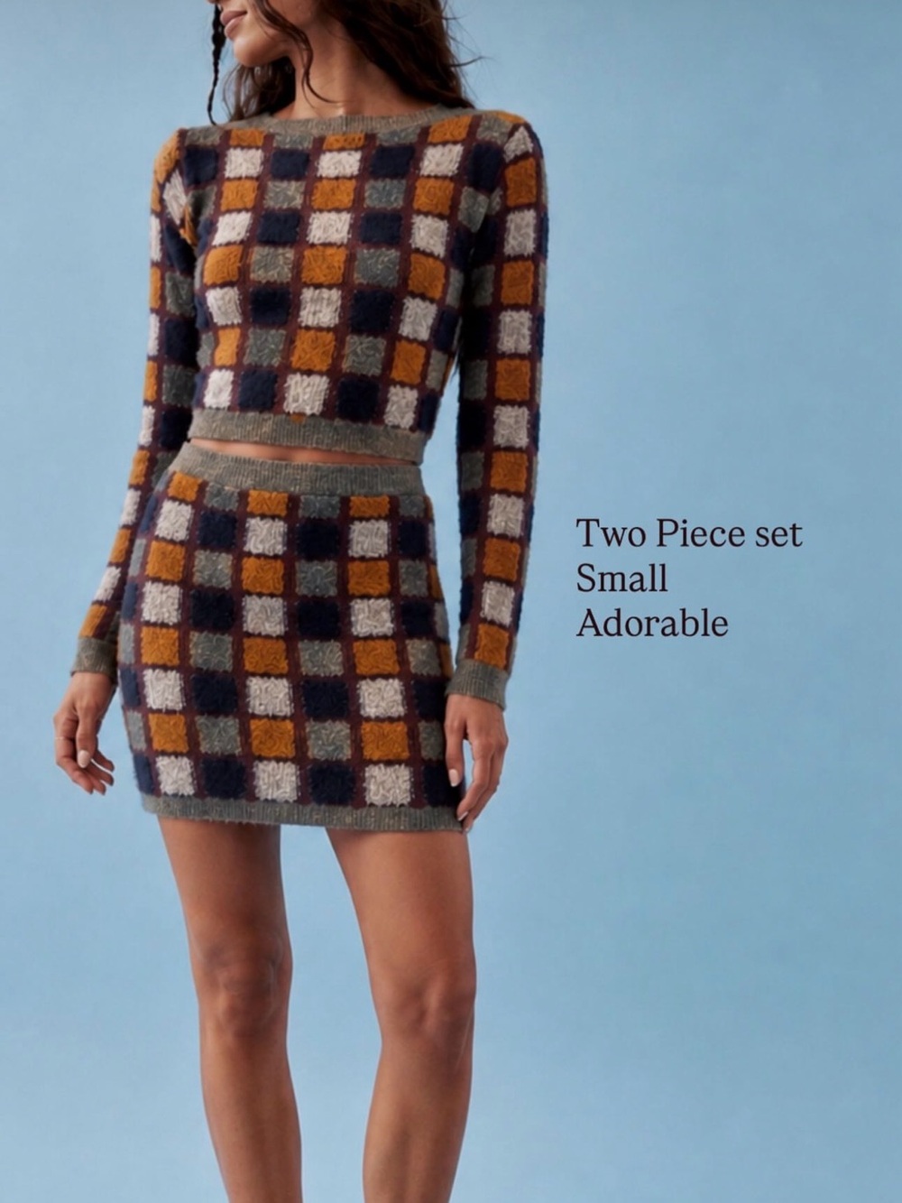 Lily Brown Cozy Knit Sweater and skirt set
